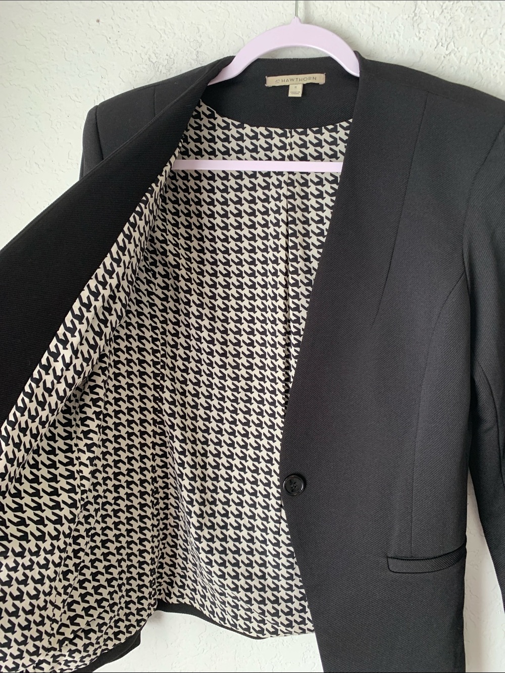 41 Hawthorn Black Women's Tailored Blazer Jacket - Classic One-Button Size M - Picture 5 of 9